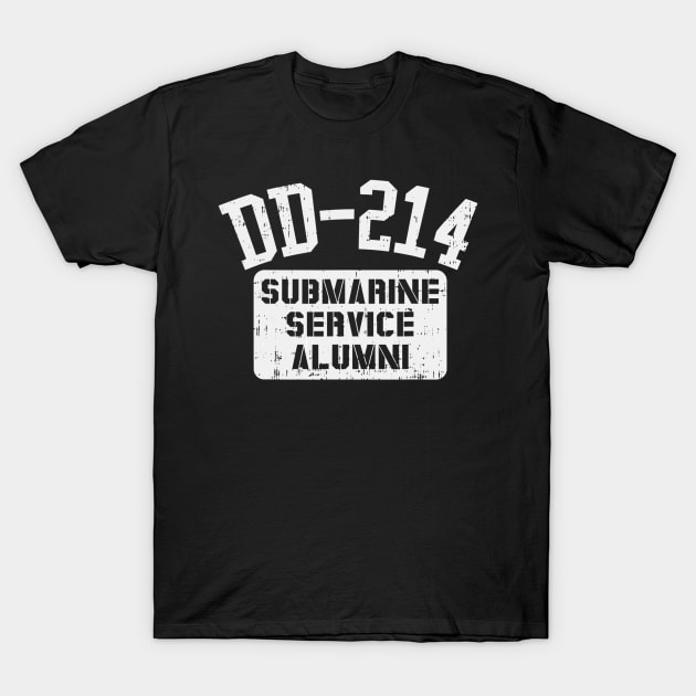 DD-214 Submarine Service Alumni Vintage US Navy Veteran Gift T-Shirt by danieldamssm